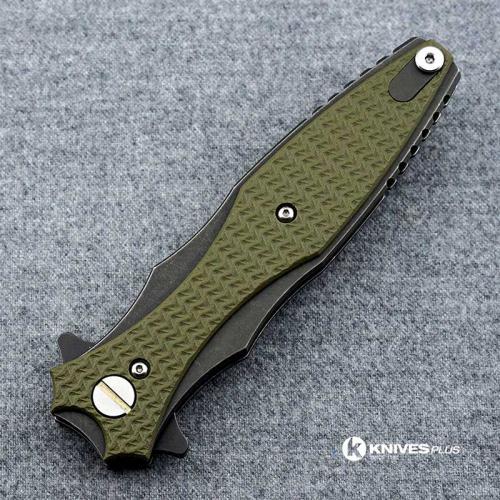 Hinderer Knives Maximus Bayonet Grind Knife - Battle Black DLC - OD Green G10 Handle