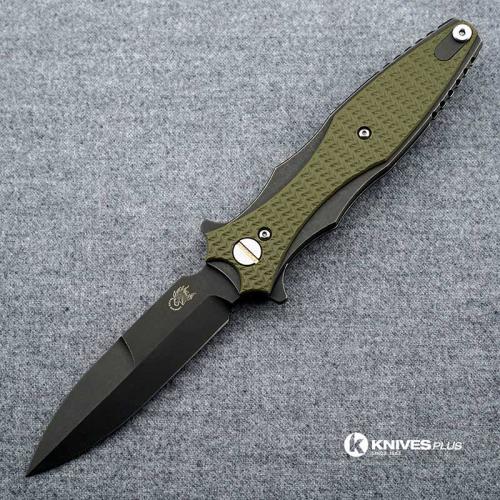 Hinderer Knives Maximus Bayonet Grind Knife - Battle Black DLC - OD Green G10 Handle