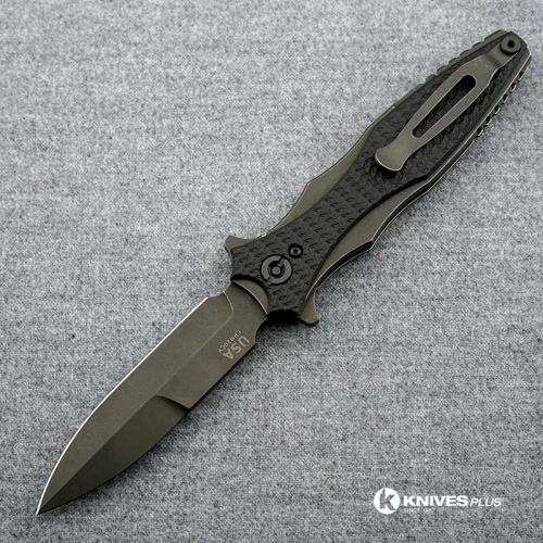 Hinderer Knives Maximus Bayonet Grind Knife - Battle Black DLC - Black Out Hardware - Black G10 Handle