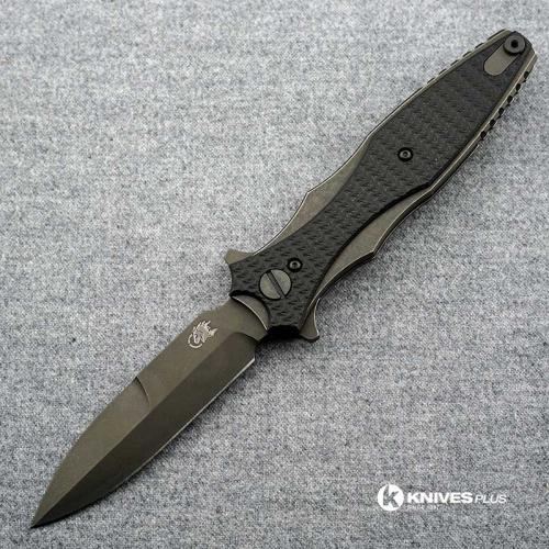 Hinderer Knives Maximus Bayonet Grind Knife - Battle Black DLC - Black Out Hardware - Black G10 Handle