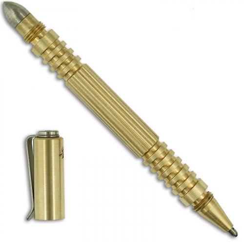 Rick Hinderer Investigator Pen Brass Compact Tactical Pen USA Made