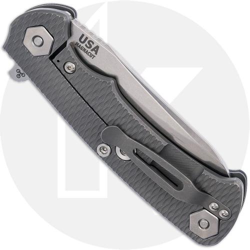 Rick Hinderer Project X Knife - Stonewash CPM MagnaCut Sheepsfoot - OD Green G10 / Working Finish Titanium - USA Made