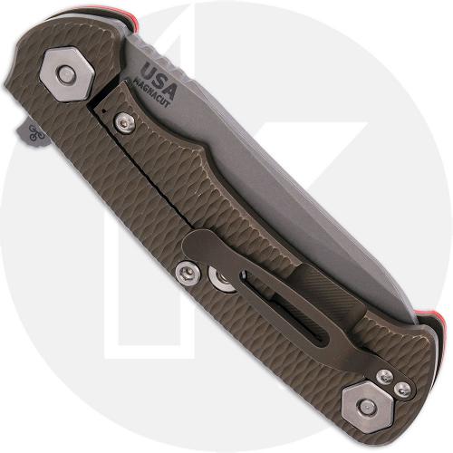 Rick Hinderer Project X Knife - Working Finish CPM MagnaCut Sheepsfoot - Orange G10 / Battle Bronze Titanium - USA Made