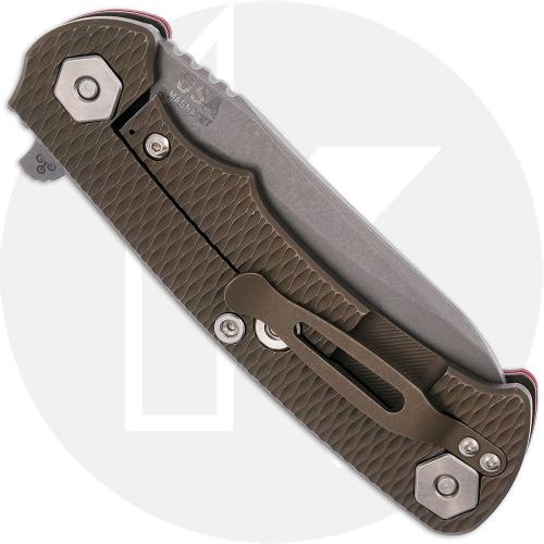 Rick Hinderer Project X Knife - Working Finish CPM MagnaCut Sheepsfoot - Red G10 / Battle Bronze Titanium - USA Made
