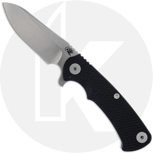 Rick Hinderer Project X Knife - Stonewash CPM MagnaCut Sheepsfoot - Black G10 / Stonewash Titanium - USA Made