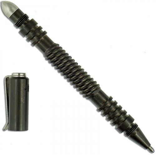 Hinderer Knives Investigator Spiral Pen - Stonewash Black DLC - Stainless Steel