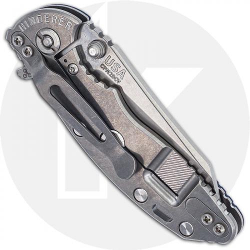 Hinderer Knives XM-18 3.0 Inch Knife - Wharncliffe - Stonewash - 20CV - Tri Way Pivot - Blue / Black G-10 / Stonewash Ti