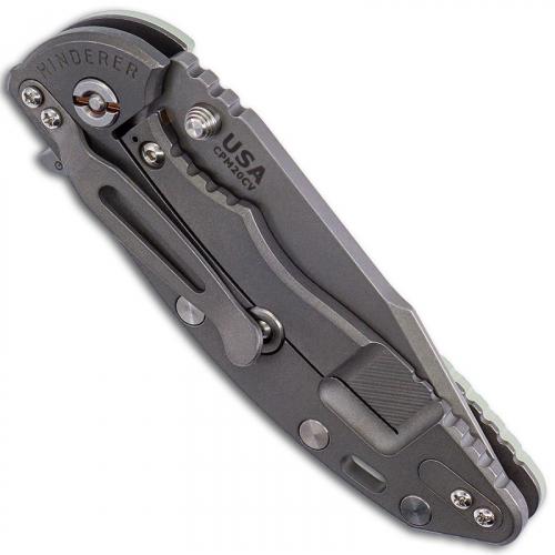 Hinderer Knives XM-18 3.5 Inch Knife - Harpoon Spanto - Working Finish - Tri Way Pivot - Translucent G-10