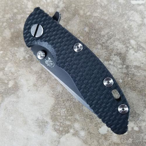 Rick Hinderer XM-18 Knife 3 Inch Battle Black Spanto Black G10 Frame Lock Flipper Folder