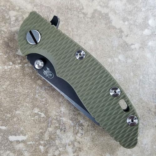 Rick Hinderer XM-18 Knife 3 Inch Battle Black Spanto OD G10 Frame Lock Flipper Folder