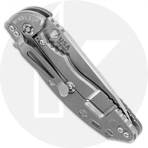 Hinderer Knives XM-18 3.5 Inch Knife - Slicer - Stonewash Finish - 20CV - Tri Way Pivot - Gray G-10