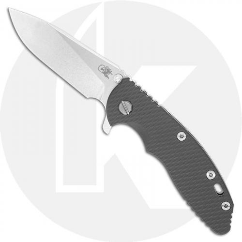 Hinderer Knives XM-18 3.5 Inch Knife - Slicer - Stonewash Finish - 20CV - Tri Way Pivot - Gray G-10