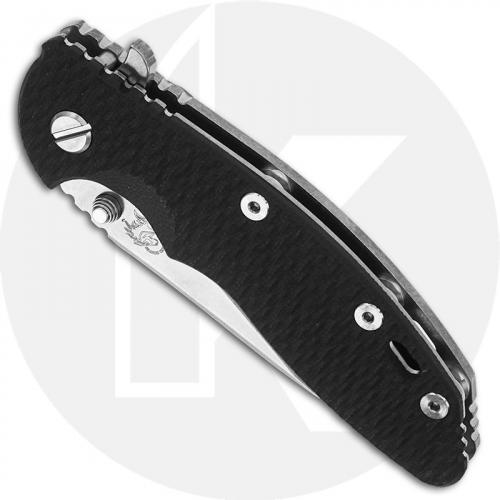 Hinderer Knives XM-18 3.5 Inch Knife - Slicer - Stonewash Finish - 20CV - Tri Way Pivot - Black G-10