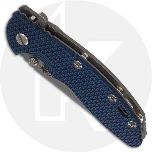 Hinderer Knives XM-18 3.5 Inch Knife - Slicer - Working Finish - 20CV - Tri Way Pivot - Blue / Black G-10