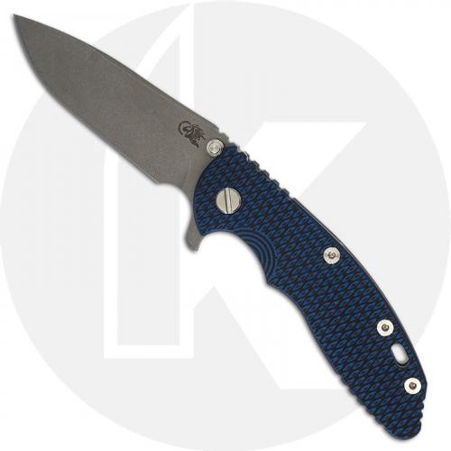 Hinderer Knives XM-18 3.5 Inch Knife - Slicer - Working Finish - 20CV - Tri Way Pivot - Blue / Black G-10