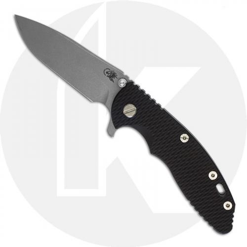 Hinderer Knives XM-18 3.5 Inch Knife - Slicer - Working Finish - 20CV - Tri Way Pivot - Black G-10