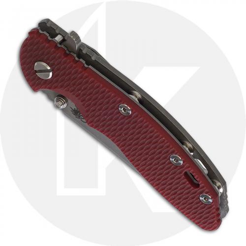 Hinderer Knives XM-18 3.5 Inch Knife - Slicer - Working Finish - 20CV - Tri Way Pivot - Red G-10