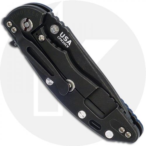 Hinderer Knives XM-18 3.5 Inch Knife - Spear Point - Battle Black - 20CV - Tri Way Pivot - Blue / Black G-10 / Battle Black Ti