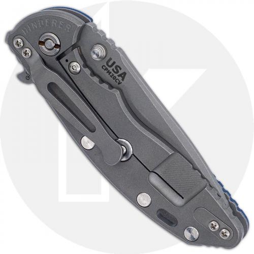 Hinderer Knives XM-18 3.5 Inch Knife - Recurve - Working Finish - 20CV - Tri Way Pivot - Blue / Black G-10