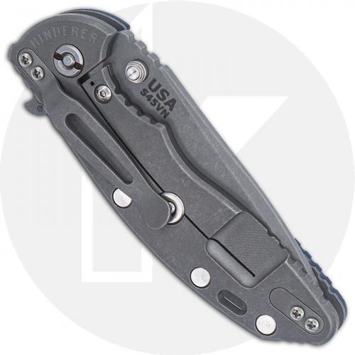 Hinderer Knives XM-18 3.5 Inch Knife - Spanto - Working Finish - S45VN - Tri Way Pivot - Blue / Black G-10