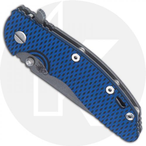 Hinderer Knives XM-18 3.5 Inch Knife - Spanto - Working Finish - S45VN - Tri Way Pivot - Blue / Black G-10