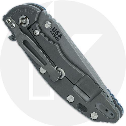 Hinderer Knives XM-18 3.5 Inch Knife - Spear Point - Working Finish - S45VN - Tri Way Pivot - Blue / Black G-10