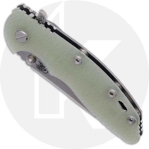 Rick Hinderer Knives SKINNY XM-18 3.5 Inch Knife - Slicer - Stonewash - MagnaCut - Translucent Green G10