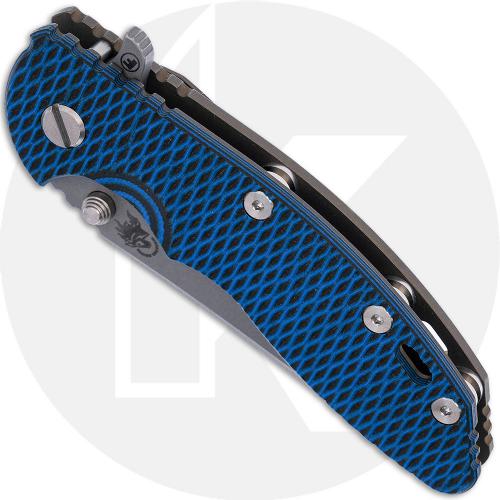 Rick Hinderer XM-18 FATTY Wharncliffe Knife - 3.5 Inch Working Finish S45VN Wharncliffe - Blue/BlackG10 / Battle Bronze Ti - USA