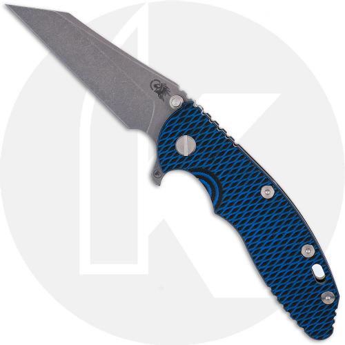 Rick Hinderer XM-18 FATTY Wharncliffe Knife - 3.5 Inch Working Finish S45VN Wharncliffe - Blue/BlackG10 / Battle Bronze Ti - USA Made