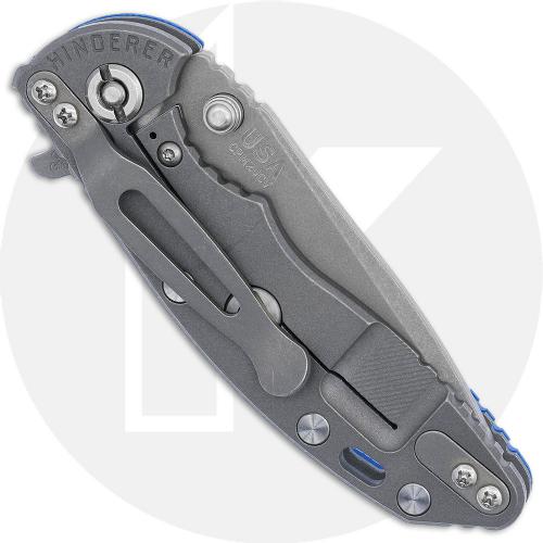 Hinderer XM-18 3.0 Inch Knife - Spanto - Working Finish - 20CV - Blue G-10