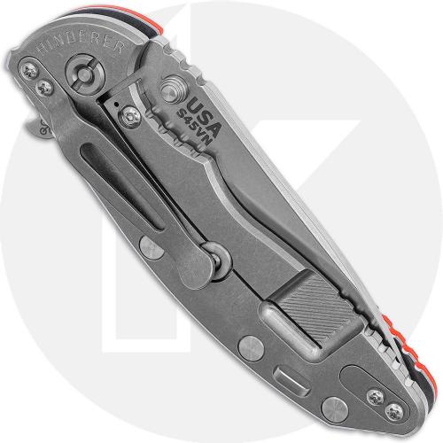 Rick Hinderer XM-18 3.5 Inch Knife - S45VN Slicer - Stonewash - Orange G10