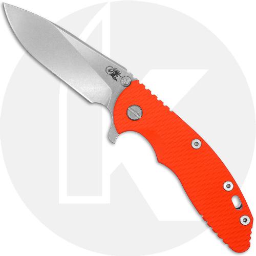 Rick Hinderer XM-18 3.5 Inch Knife - S45VN Slicer - Stonewash - Orange G10