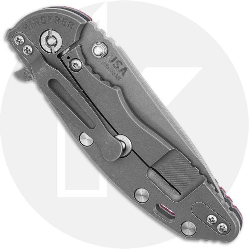 Rick Hinderer Knives SKINNY XM-18 3.5 Inch Knife - Hollow Grind Slicer - Working Finish - MagnaCut - Red G10