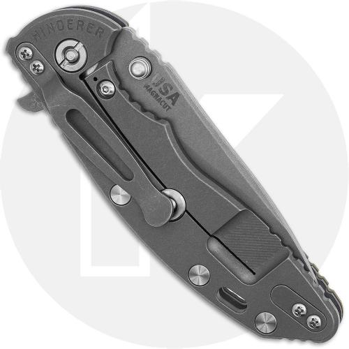 Rick Hinderer Knives SKINNY XM-18 3.5 Inch Knife - Hollow Grind Slicer - Working Finish - MagnaCut - OD Green G10