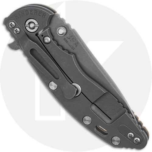 Rick Hinderer Knives SKINNY XM-18 3.5 Inch Knife - Hollow Grind Slicer - Working Finish - MagnaCut - Coyote G10