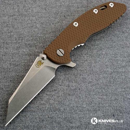 Hinderer Knives XM-18 3.5 Inch Knife - Gen 5 Wharncliffe - Stonewash - CPM 20CV - Flat Dark Earth G-10 Handle