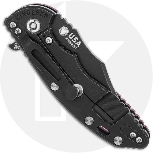 Rick Hinderer XM-18 3.5 Inch Knife - Bowie - Battle Black - MagnaCut - Red G10