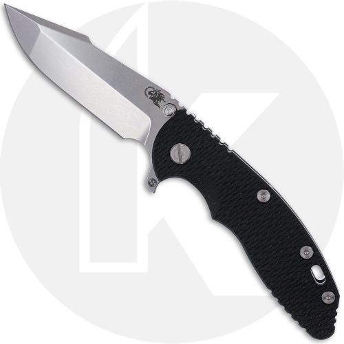 Rick Hinderer XM-18 3.5 Inch Knife - Skinny Harpoon Spanto - Stonewash Finish - MagnaCut - Black G10