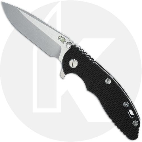 Rick Hinderer XM-18 3.25 Inch Knife - S45VN Spear Point - Stonewash Finish - Black G10