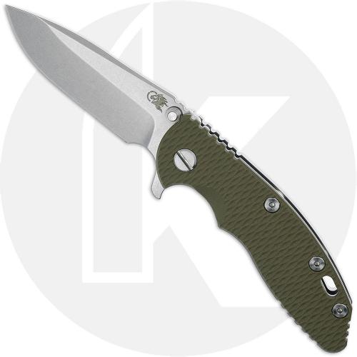 Rick Hinderer XM-18 3.25 Inch Knife - S45VN Spear Point - Stonewash Finish - OD Green G10