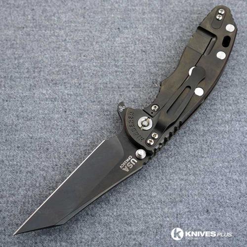 Hinderer Knives XM-18 3.5 Inch Knife - Gen 6 Wharncliffe - Stonewash Black DLC - CPM 20CV - OD Green G-10 Handle