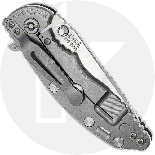 Rick Hinderer XM-18 3.25 Inch Knife - S45VN Spear Point - Stonewash Finish - Translucent Green G10