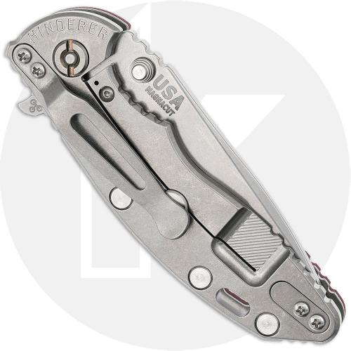 Rick Hinderer XM-18 3.25 Inch Knife - Stonewash MagnaCut Spanto - Red G10 / Stonewash Titanium