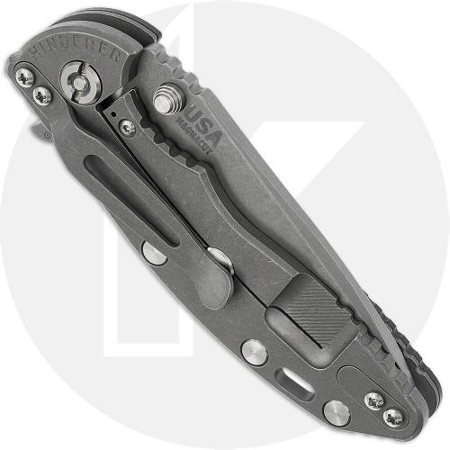 Rick Hinderer XM-18 3.25 Inch Knife - Working Finish MagnaCut Spanto - Black G10 / Working Finish Titanium