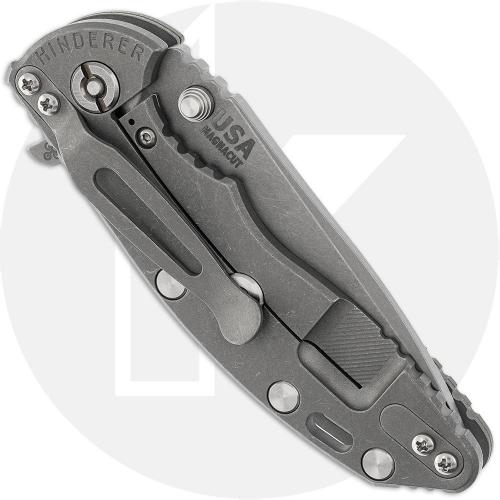 Rick Hinderer XM-18 3.25 Inch Knife - Working Finish MagnaCut Spanto - OD Green G10 / Working Finish Titanium