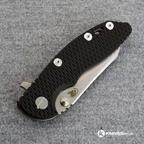 Hinderer Knives XM-18 3 Inch Knife - Gen 6 Wharncliffe - Tri Way Pivot - Stonewash - Black G-10 Handle