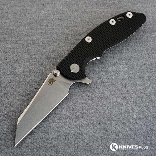 Hinderer Knives XM-18 3 Inch Knife - Gen 6 Wharncliffe - Tri Way Pivot - Stonewash - Black G-10 Handle