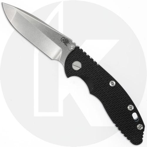 Rick Hinderer XM-18 3.25 Inch Knife - Stonewash MagnaCut Spanto - Black G10 / Stonewash Blue Titanium - Non Flipper
