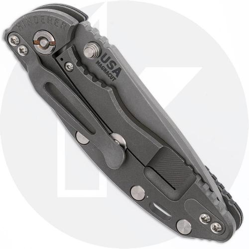 Rick Hinderer XM-18 3.25 Inch Knife - Working Finish MagnaCut Spanto - Black G10 / Working Finish Titanium - Non Flipper