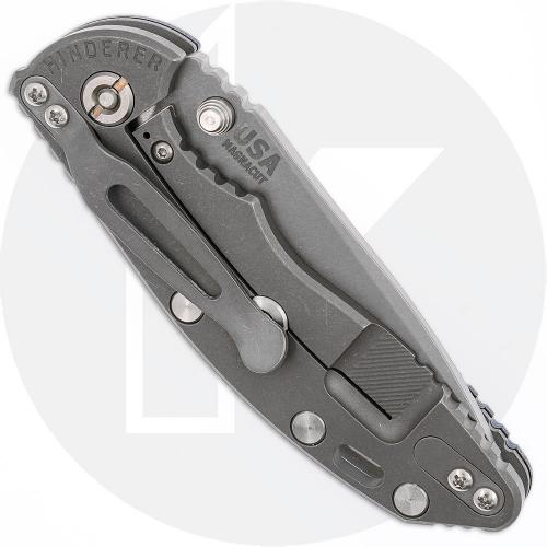 Rick Hinderer XM-18 3.25 Inch Knife - Working Finish MagnaCut Spanto - Blue/Black G10 / Working Finish Titanium - Non Flipper